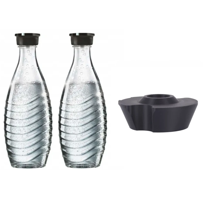 2x Butelka Szklana Karafka + Adapter do Saturatora SodaStream DUO