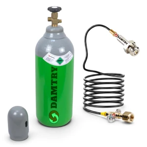 Butla CO2 pełna 8l (6kg) BECZUŁKA i Przewód 2,5m z Adapterem Tr21x4 Twist ALU