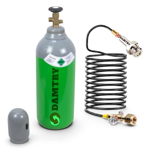 Butla CO2 pełna 8l (6kg) BECZUŁKA i Przewód 7,5m z Adapterem Tr21x4 Twist ALU