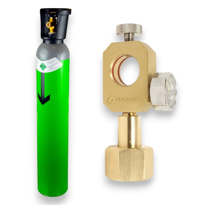 Butla CO2 z Syfonem 8l (6kg) + Przetoczka ALFA8 do Nabojów Sodastream QC Różowe