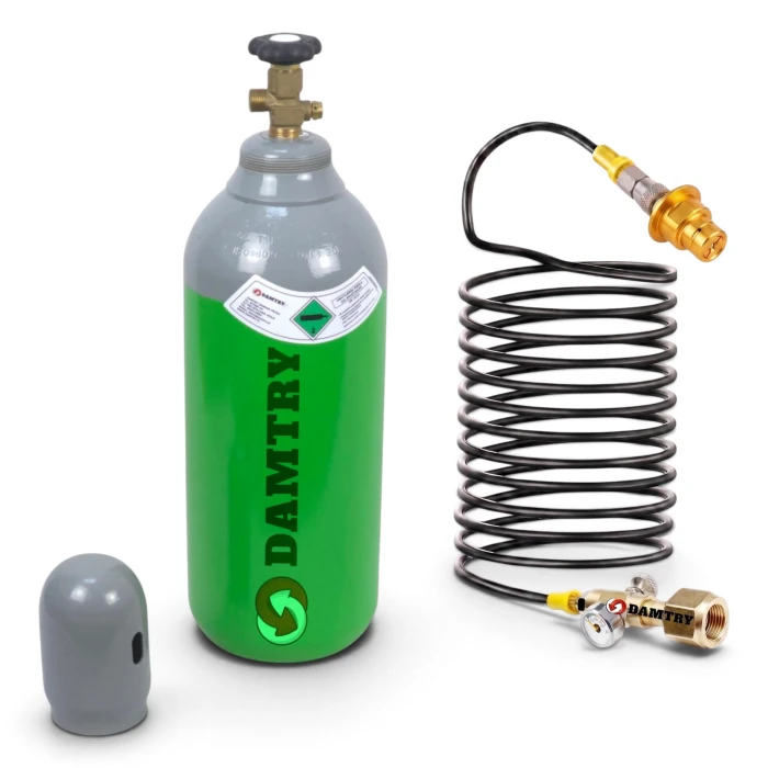 Butla CO2 pełna 8l 6kg BECZUŁKA + Przewód 7,5m + Adapter Quick Connect ALU