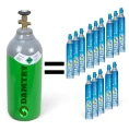 Butla CO2 pełna 8l 6kg BECZUŁKA + Przewód 7,5m + Adapter TR21x4 Twist MOS