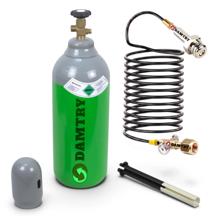 Butla CO2 pełna 8l 6kg BECZUŁKA + Przewód 7,5m Adapter TR21x4 MOS + Klucz