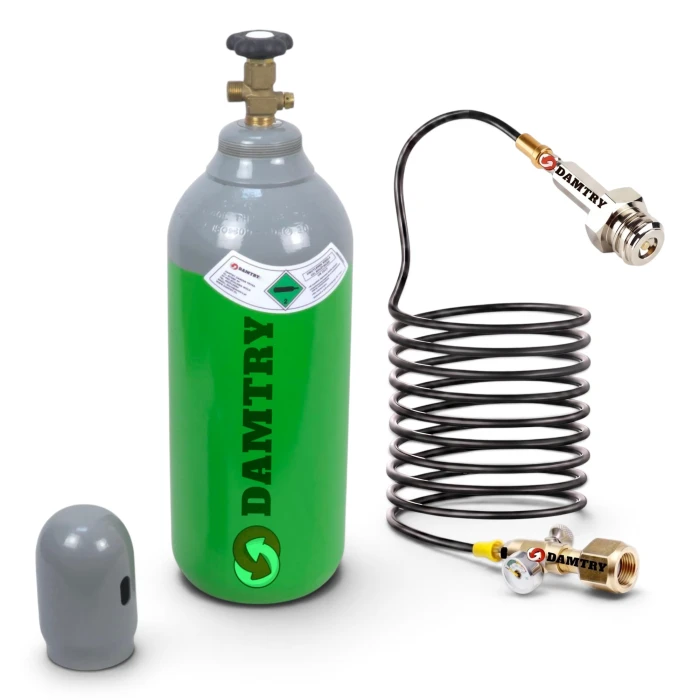 Butla CO2 pełna 8l 6kg BECZUŁKA + Przewód 5m + Adapter TR21x4 Twist MOS
